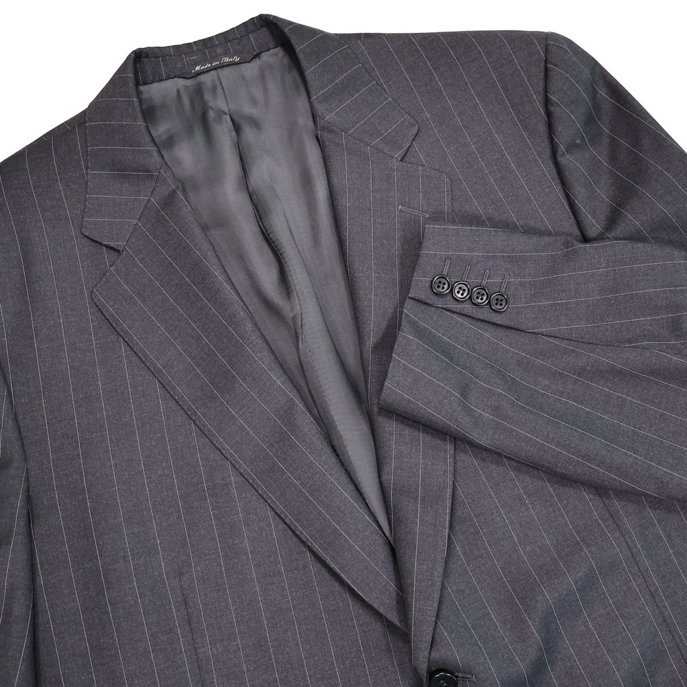 CANALI Men's US44 EU56 Grey Pinstripe 100% Wool Super 120s Blazer Sport Coat